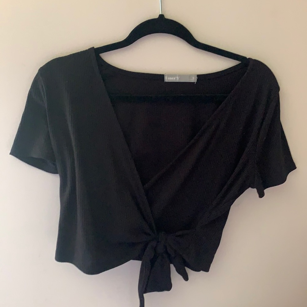 Black surplice top